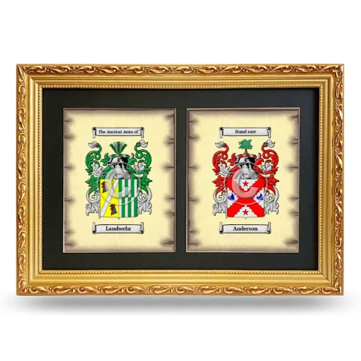Double Coat of Arms Framed - Gold