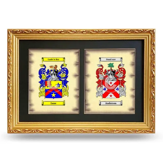 Double Coat of Arms Framed - Gold