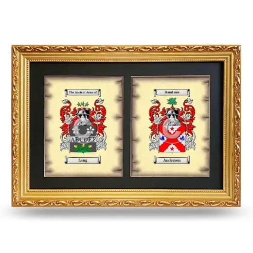 Double Coat of Arms Framed - Gold