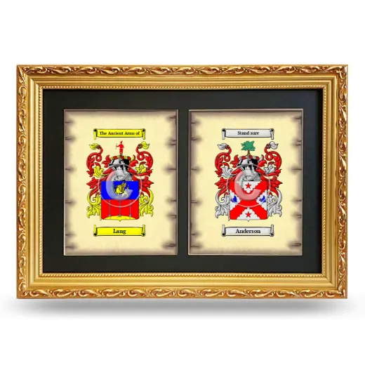 Double Coat of Arms Framed - Gold