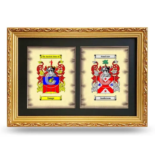 Double Coat of Arms Framed - Gold