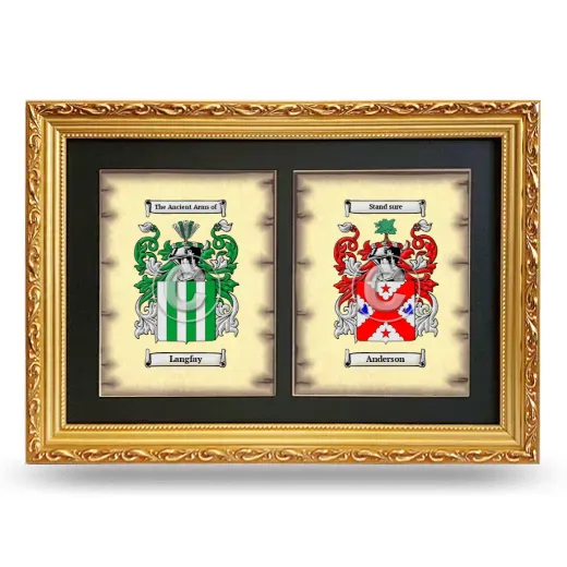Double Coat of Arms Framed - Gold