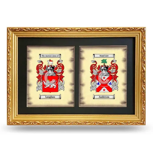 Double Coat of Arms Framed - Gold