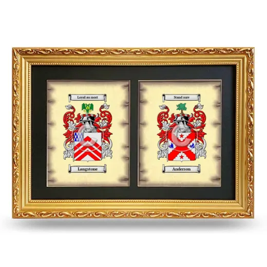 Double Coat of Arms Framed - Gold
