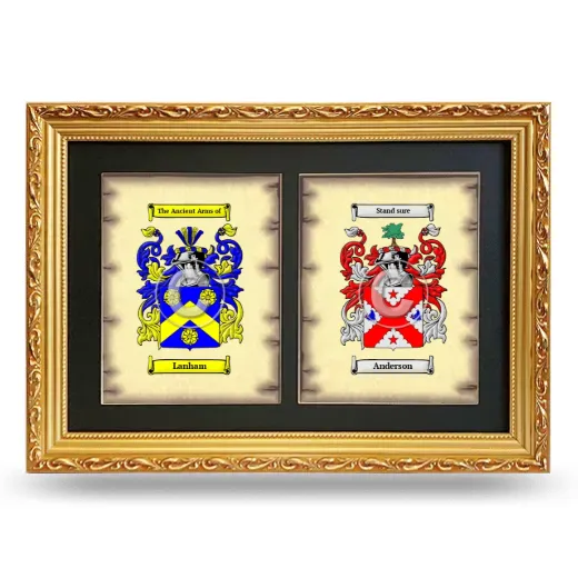 Double Coat of Arms Framed - Gold