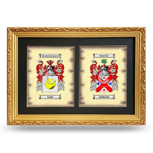Double Coat of Arms Framed - Gold