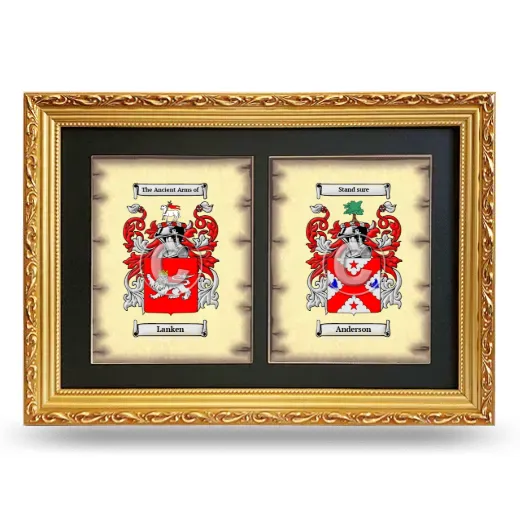 Double Coat of Arms Framed - Gold