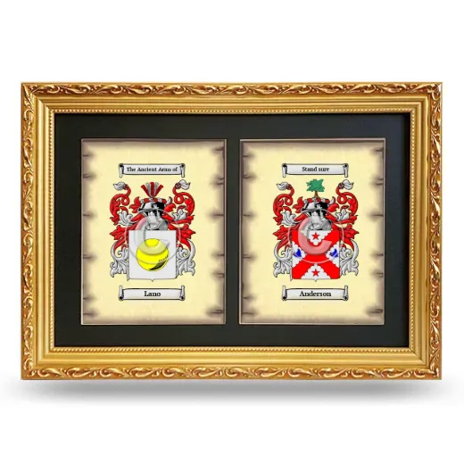 Double Coat of Arms Framed - Gold