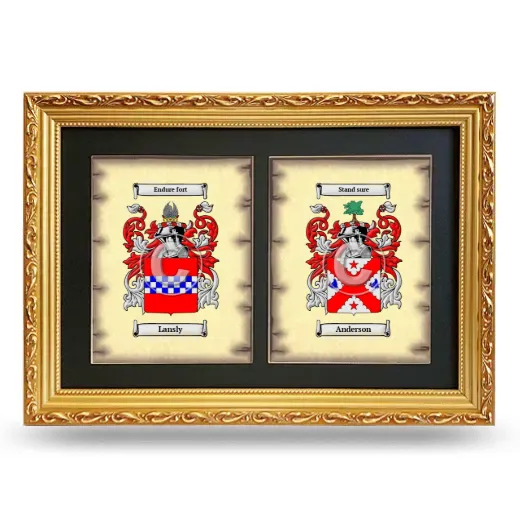 Double Coat of Arms Framed - Gold