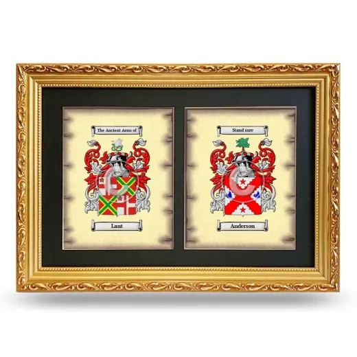 Double Coat of Arms Framed - Gold