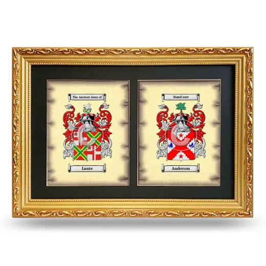 Double Coat of Arms Framed - Gold