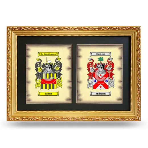 Double Coat of Arms Framed - Gold
