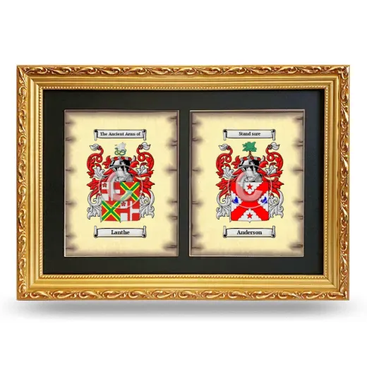 Double Coat of Arms Framed - Gold