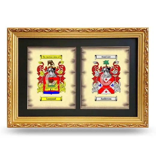 Double Coat of Arms Framed - Gold