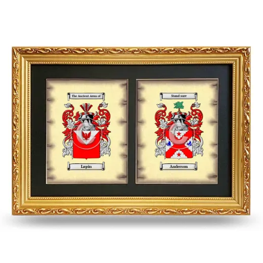 Double Coat of Arms Framed - Gold