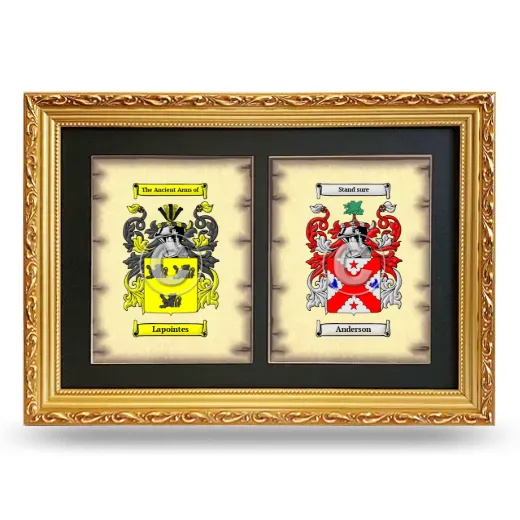 Double Coat of Arms Framed - Gold