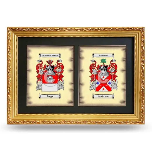 Double Coat of Arms Framed - Gold