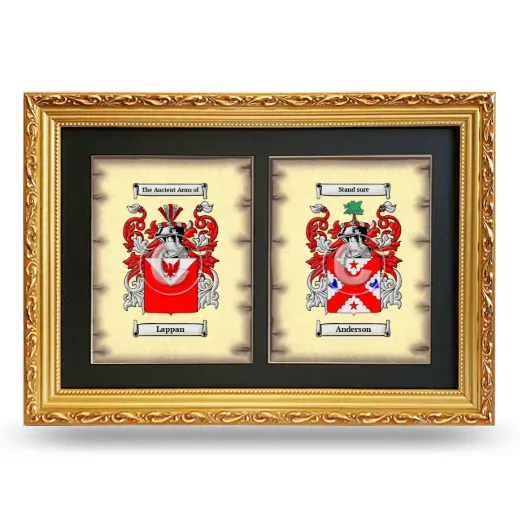 Double Coat of Arms Framed - Gold