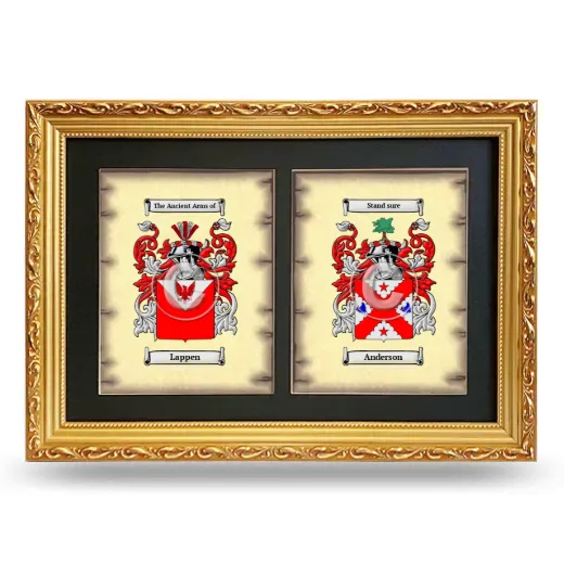Double Coat of Arms Framed - Gold