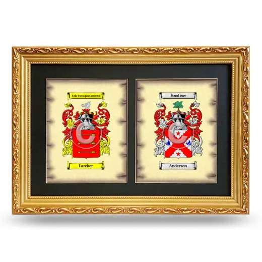 Double Coat of Arms Framed - Gold