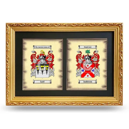 Double Coat of Arms Framed - Gold