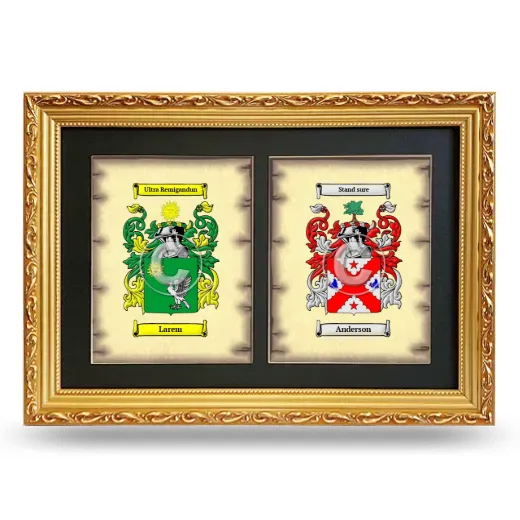 Double Coat of Arms Framed - Gold