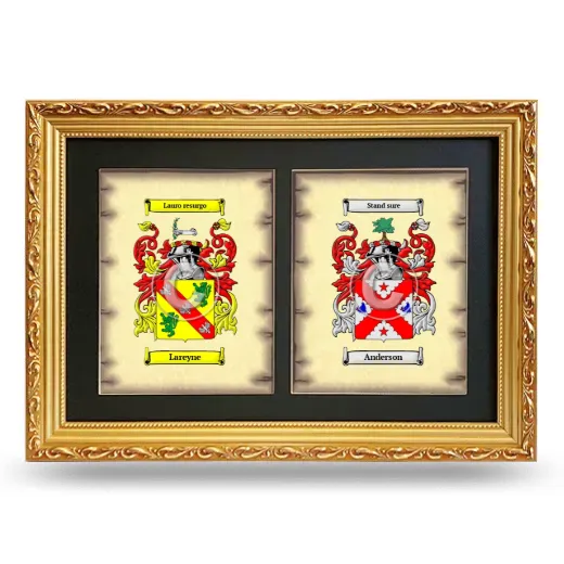 Double Coat of Arms Framed - Gold