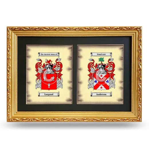 Double Coat of Arms Framed - Gold