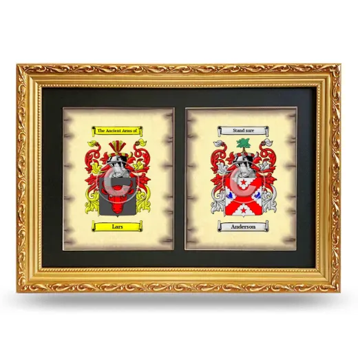 Double Coat of Arms Framed - Gold