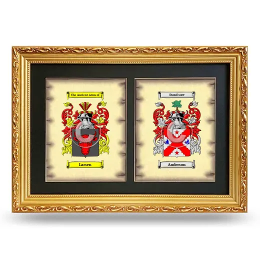 Double Coat of Arms Framed - Gold