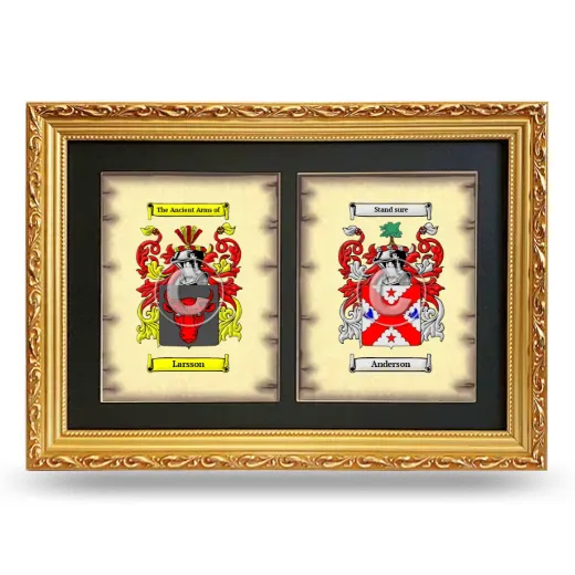 Double Coat of Arms Framed - Gold