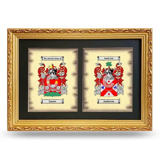 Double Coat of Arms Framed - Gold