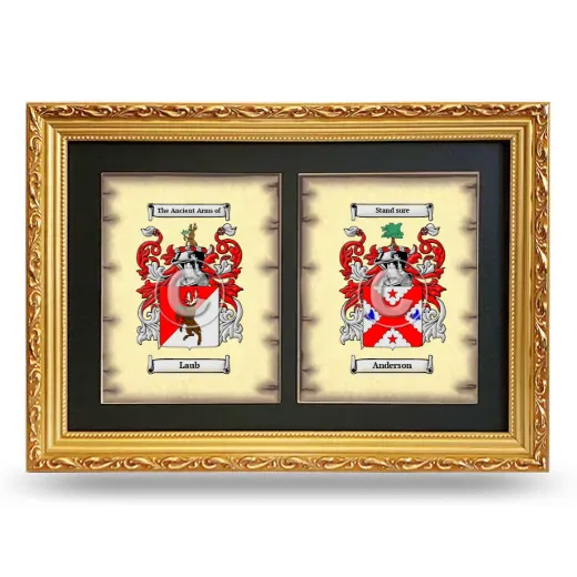 Double Coat of Arms Framed - Gold