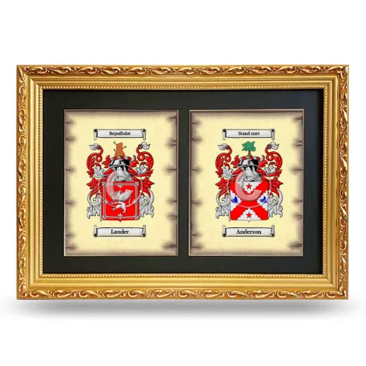 Double Coat of Arms Framed - Gold