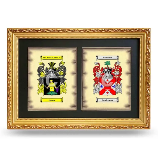 Double Coat of Arms Framed - Gold