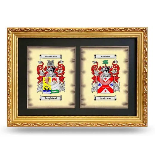 Double Coat of Arms Framed - Gold