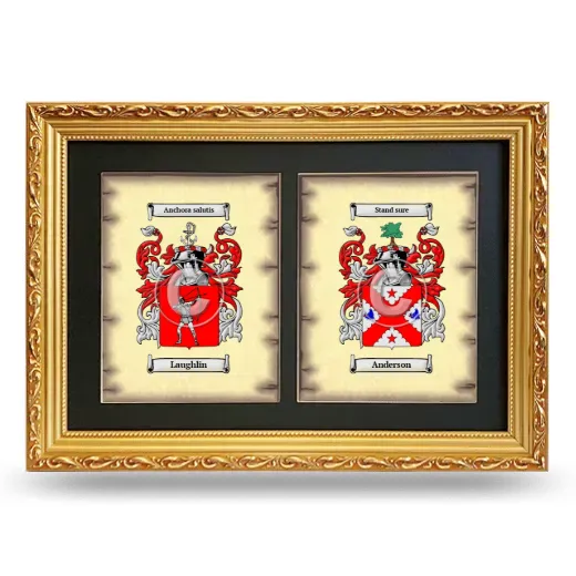 Double Coat of Arms Framed - Gold