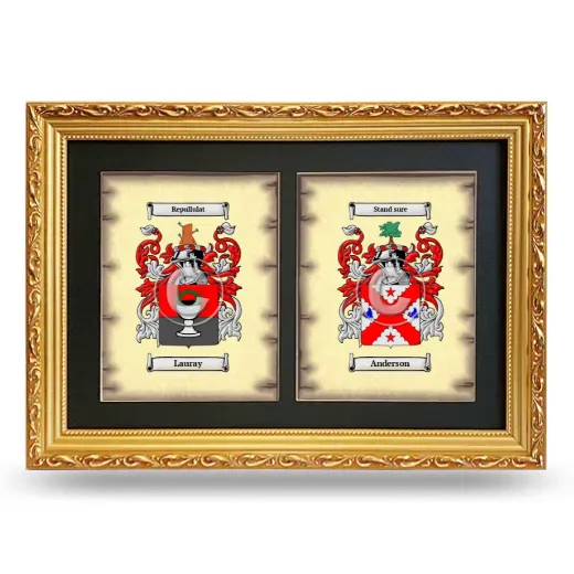 Double Coat of Arms Framed - Gold