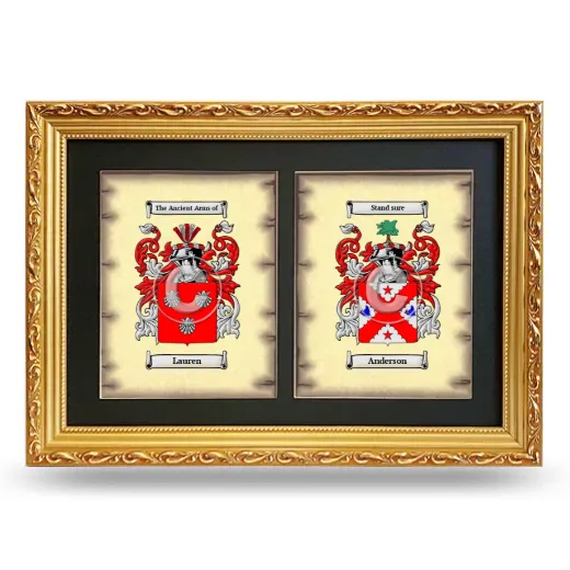 Double Coat of Arms Framed - Gold