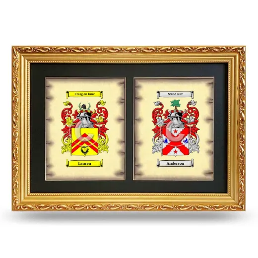 Double Coat of Arms Framed - Gold
