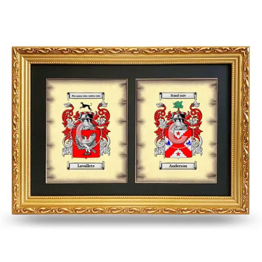 Double Coat of Arms Framed - Gold