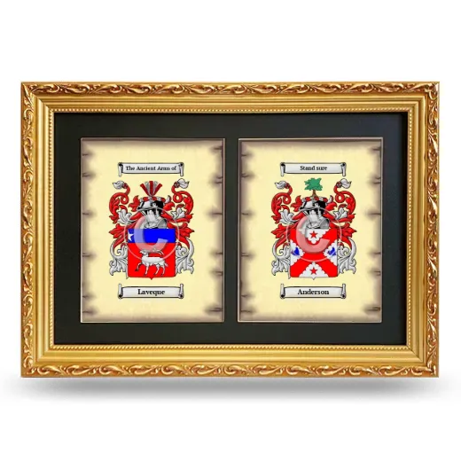Double Coat of Arms Framed - Gold