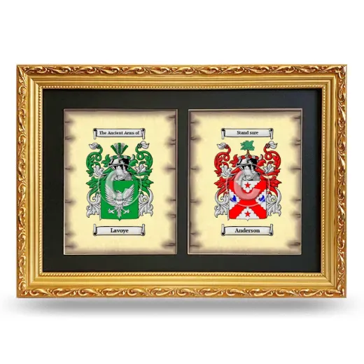 Double Coat of Arms Framed - Gold