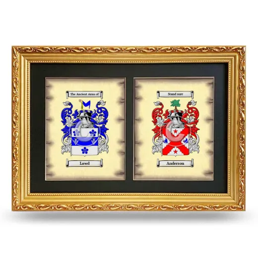 Double Coat of Arms Framed - Gold