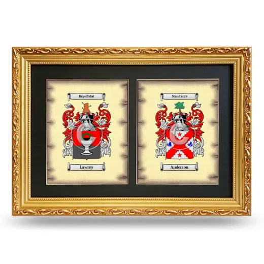 Double Coat of Arms Framed - Gold