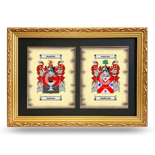 Double Coat of Arms Framed - Gold