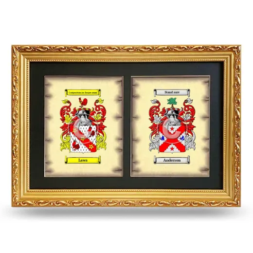 Double Coat of Arms Framed - Gold