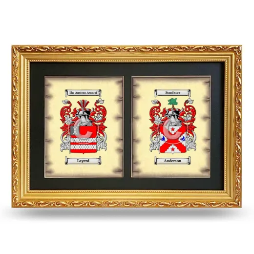 Double Coat of Arms Framed - Gold
