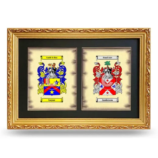 Double Coat of Arms Framed - Gold