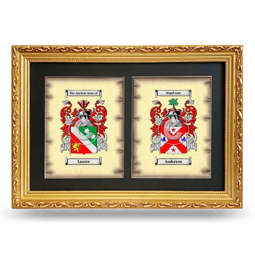 Double Coat of Arms Framed - Gold